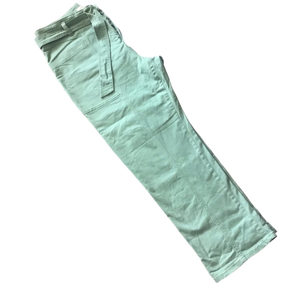 Happy Nature Pants Green Button Front Loop Belt P… - image 7